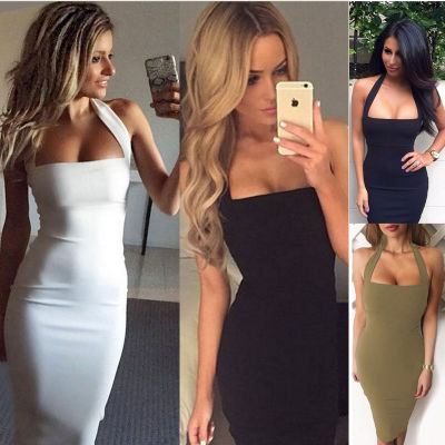 Vestido halter sexy para mujer